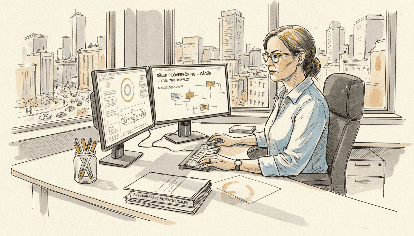 IT-chefen ser över säkerheten vid filöverföringar.