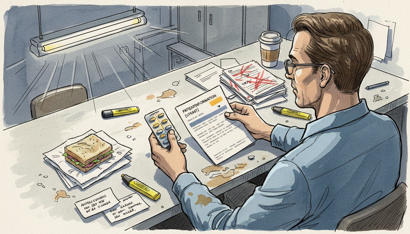 En medicinsk expert granskar att informationen i bipacksedeln stämmer.