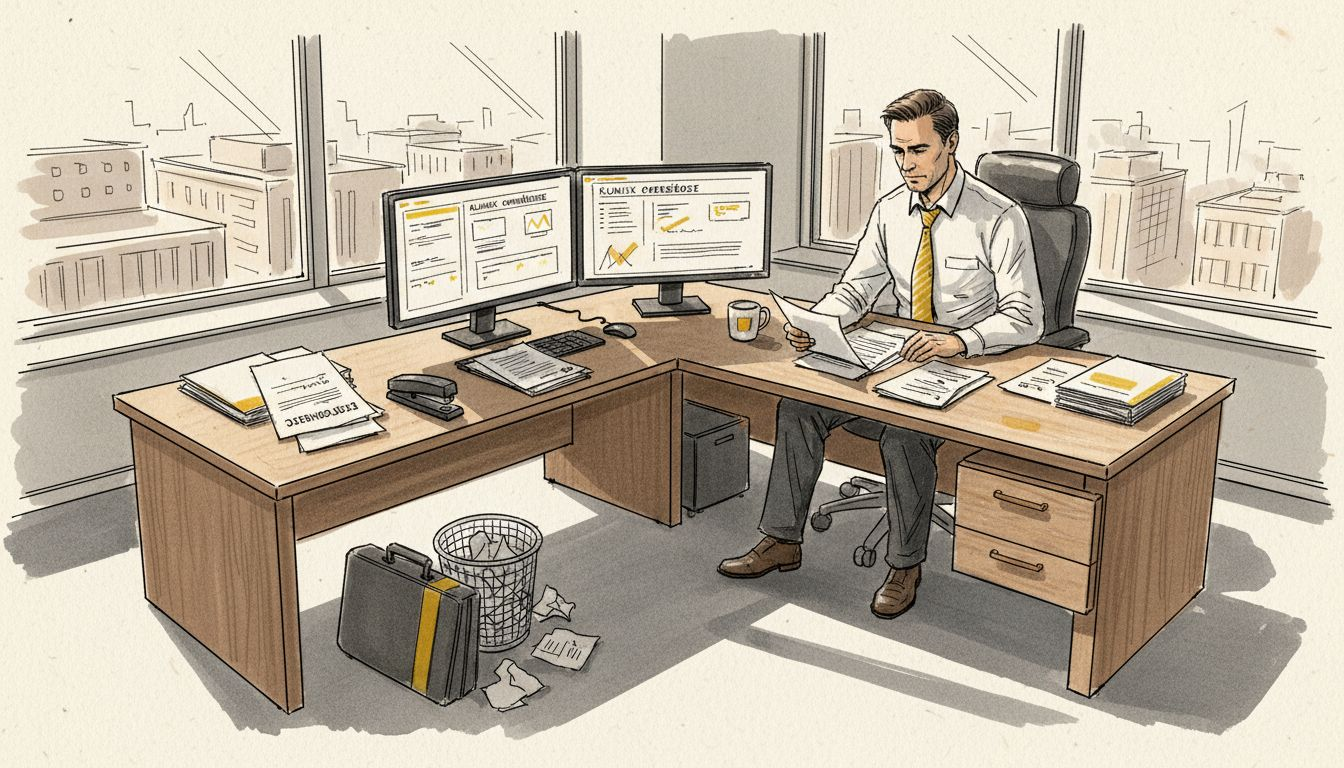 Projektlederen gennemgår dokumenterne for arbejdsgangen i oversættelsesprocessen.