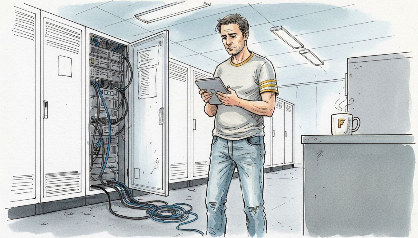 En IT-specialist ser över säkerheten i servermiljön