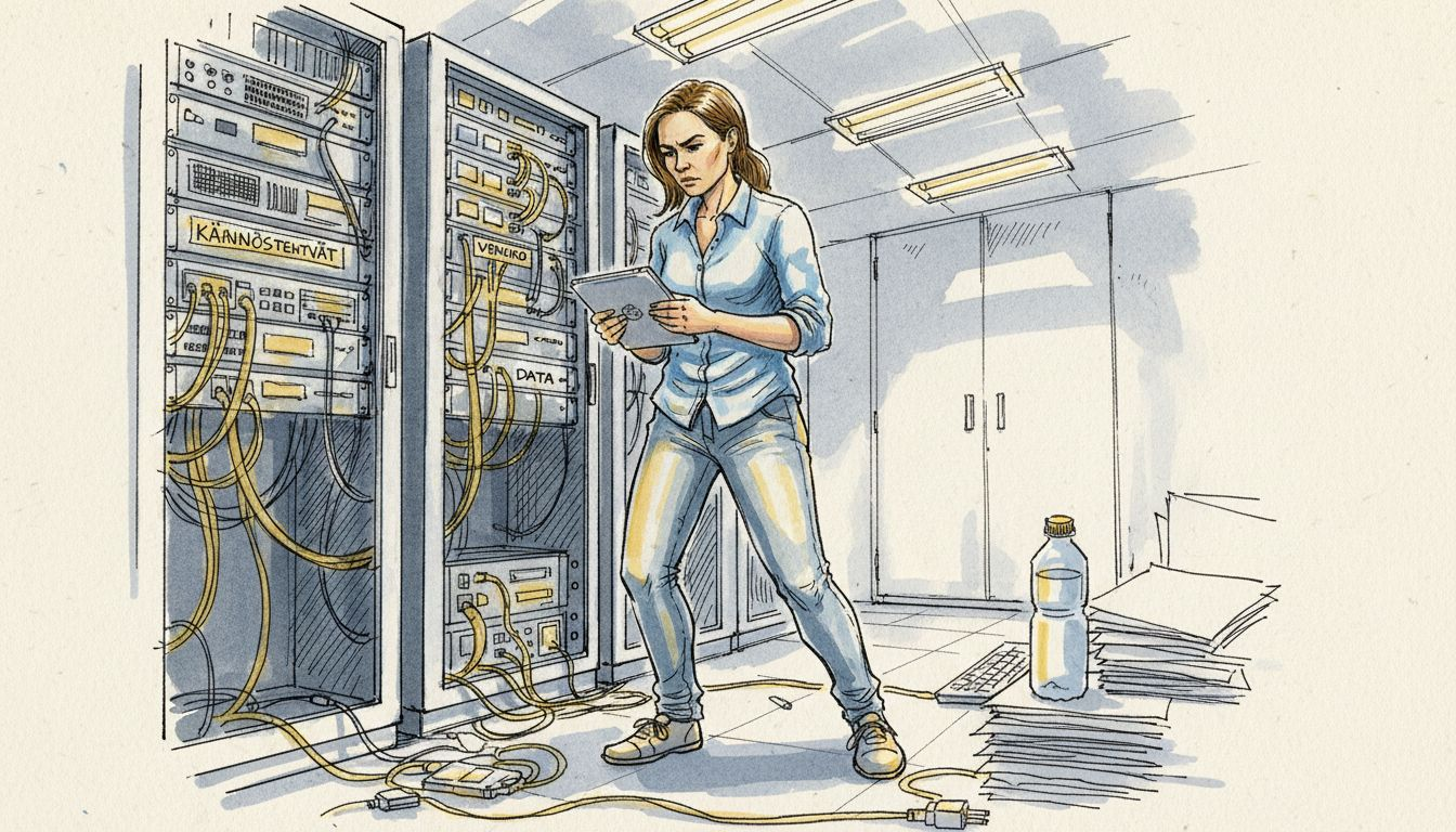 Esimies tarkastelee turvallisen käännösprosessin toimivuutta