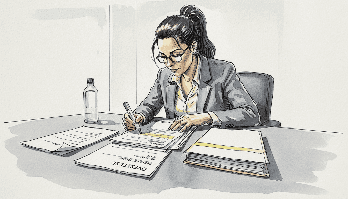 En fagperson går nøye gjennom den tekniske oversettelsen for å sikre at alt er korrekt og holder høy kvalitet.