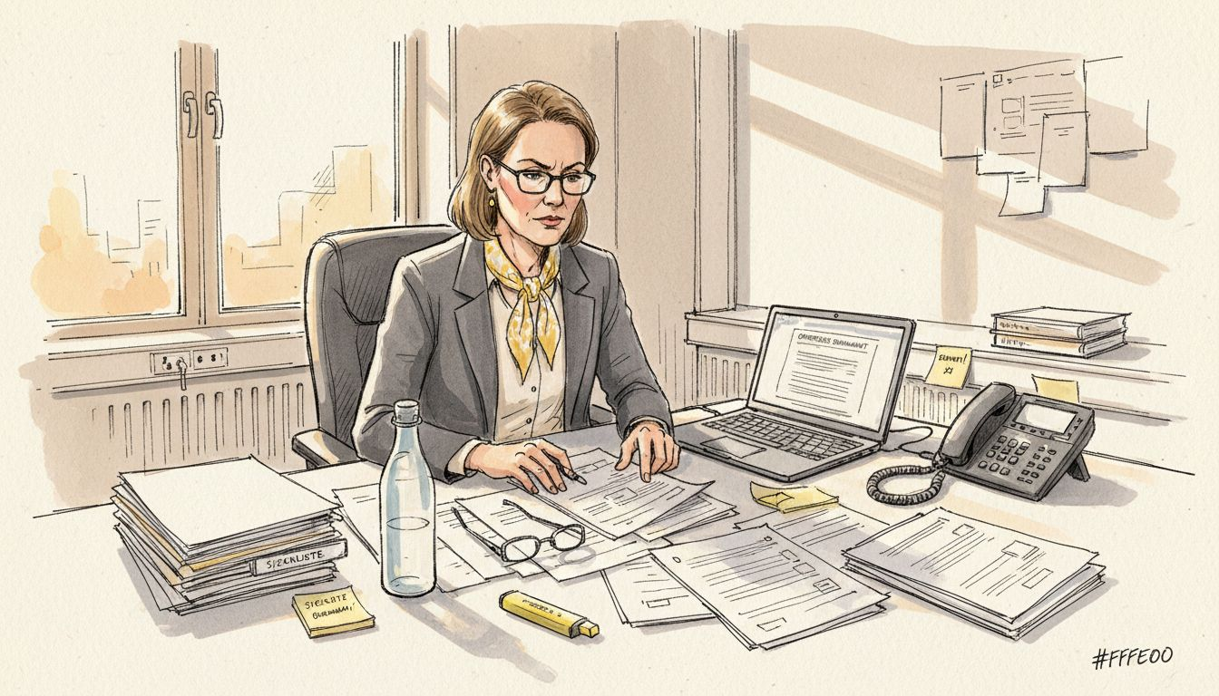 Prosjektleder går gjennom sjekkliste for oversettelser for å sikre at alt er i henhold til kravene.