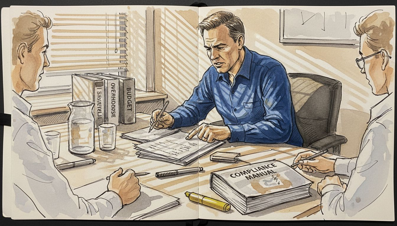 Møde for compliance-teamet i mødelokalet