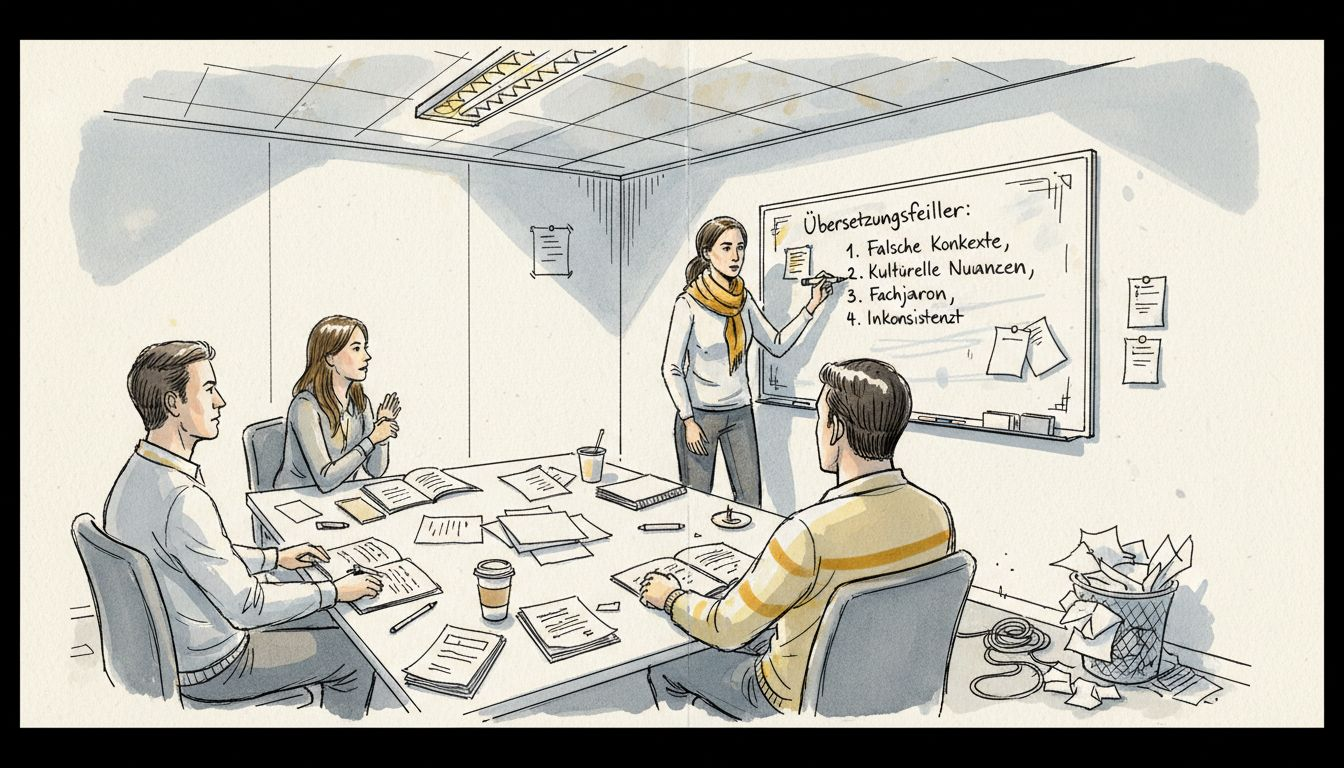Teambesprechung zum Umgang mit Risiken bei Übersetzungsprojekten