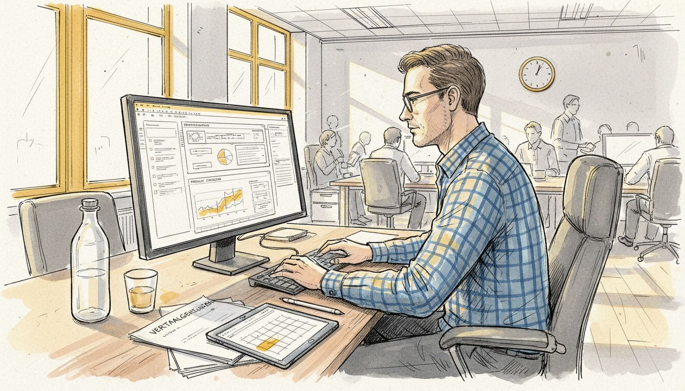 Projectmanager houdt toezicht op de voortgang van het vertaalproces