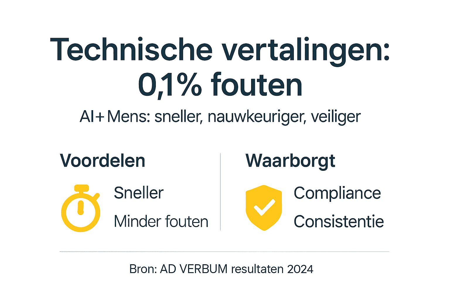 Infographic: de voordelen en zekerheden van technische vertalingen op een rij