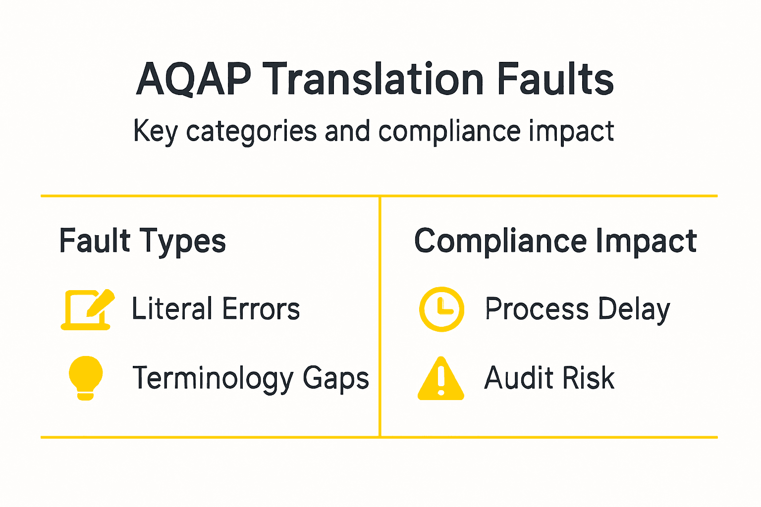 Infographic of AQAP translation fault categories