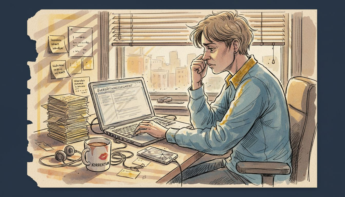 Språkexpert granskar resultatet från maskinöversättning