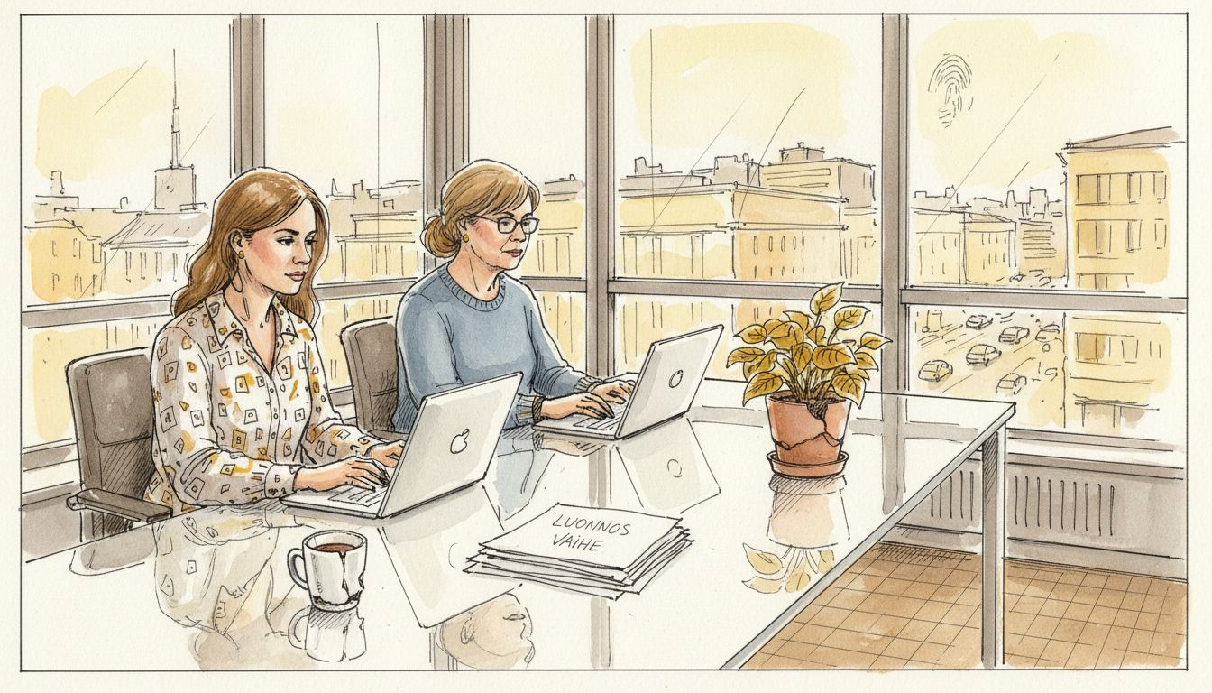 Kääntäjät työskentelevät yhdessä nurkkahuoneessa