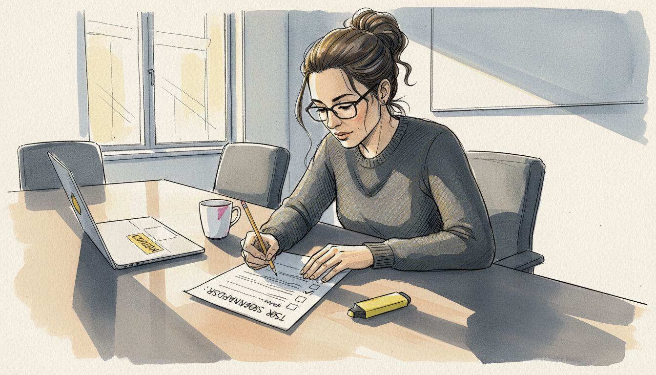 Lederen gennemgår tjeklisten for ISO-oversættelser