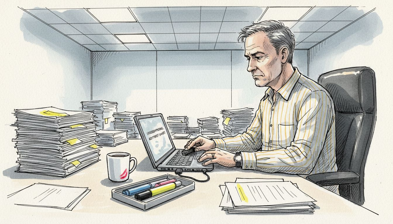 En medarbejder gennemgår sikkerheden på sin computer på jobbet