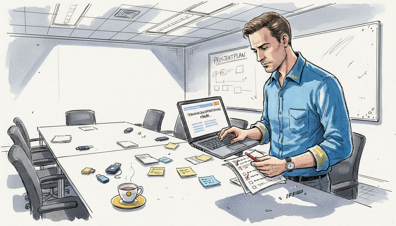 Administrator oppdaterer programvare for terminologi