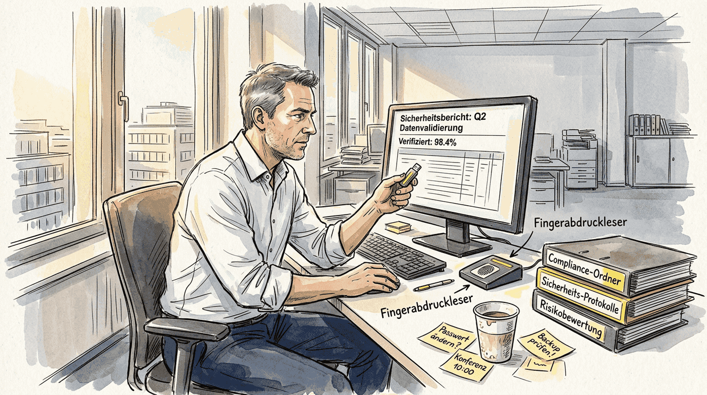 Ein IT-Manager sorgt dafür, dass die Daten im Übersetzungsprozess sicher und geschützt bleiben.