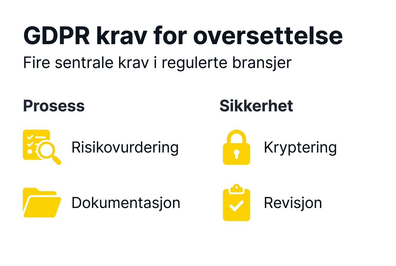 Infografikk som viser GDPR-krav ved oversettelse