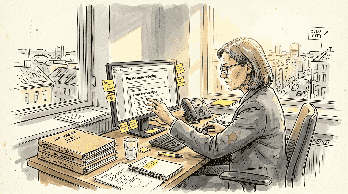 Personvernansvarlig går gjennom GDPR-dokumentasjonen for å sikre at alt er korrekt oversatt.