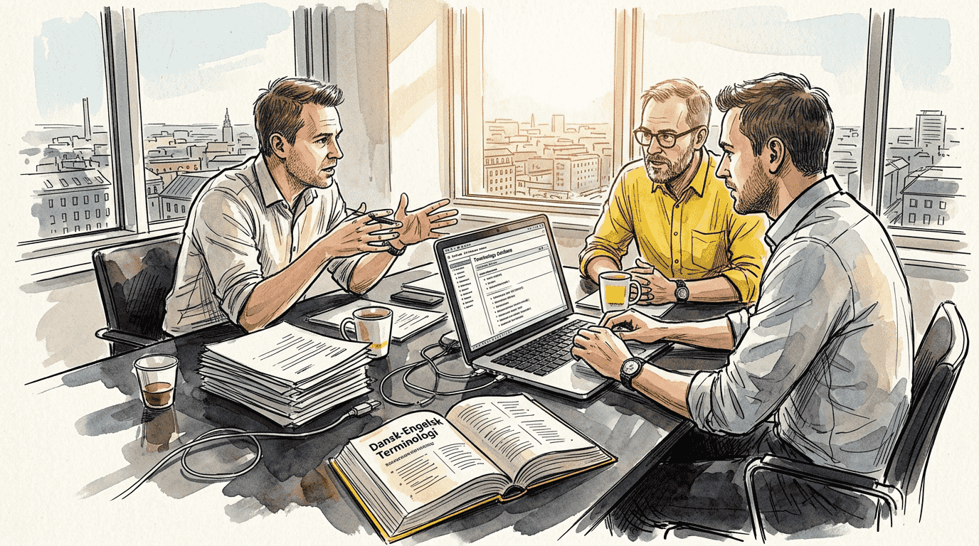 Teamet samarbejder om et terminologiprojekt