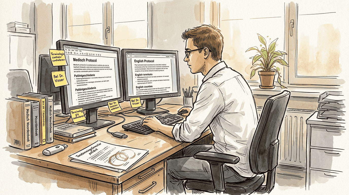 Medisch vertaler controleert protocollen rondom patiëntveiligheid