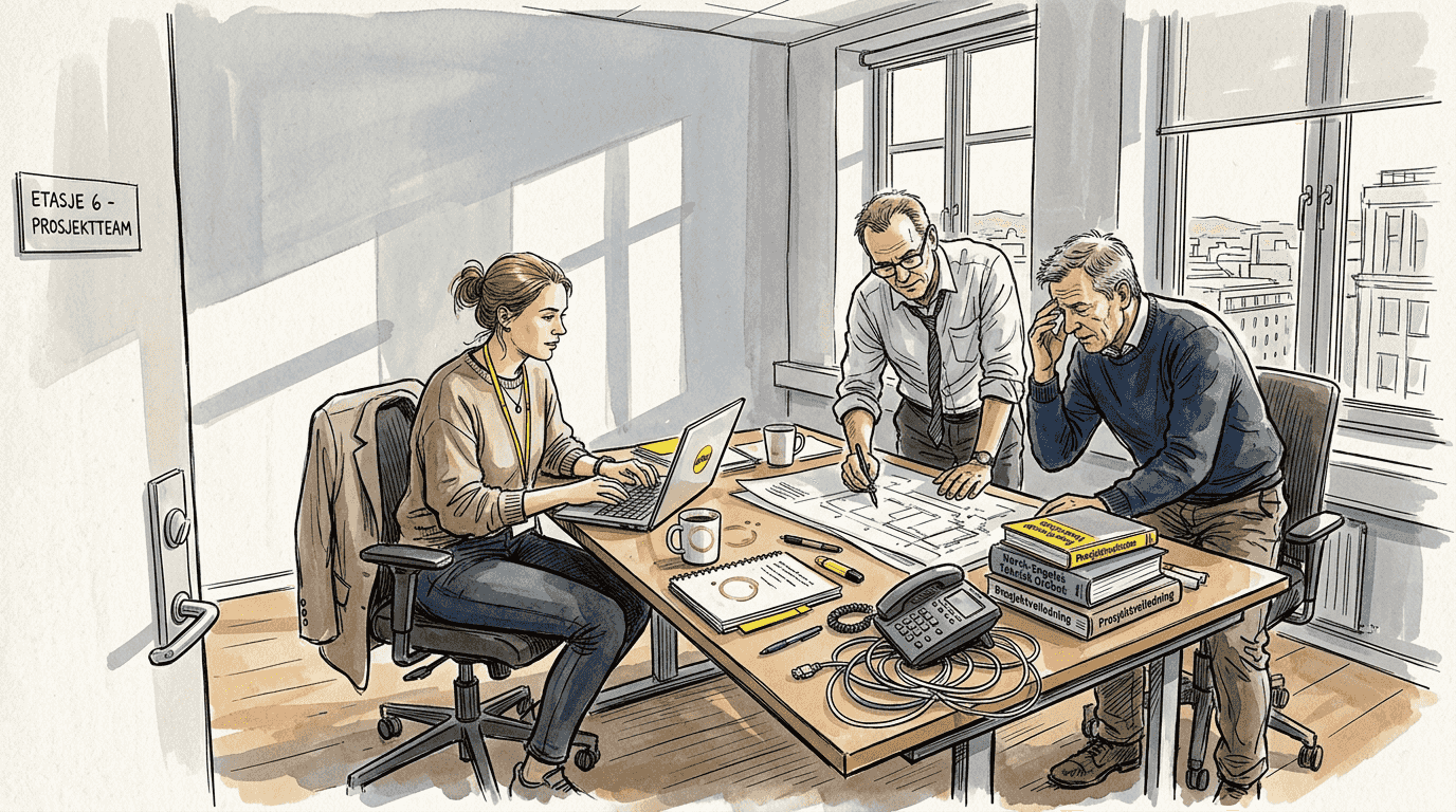 Lokaliseringsgruppen jobber tett sammen i et sikkert kontormiljø.