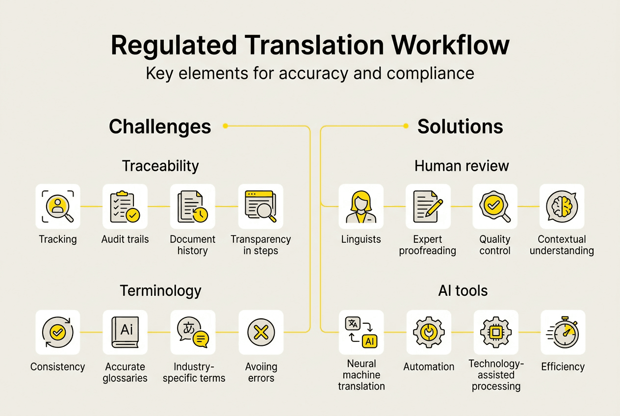 Infographic on regulated translation workflow