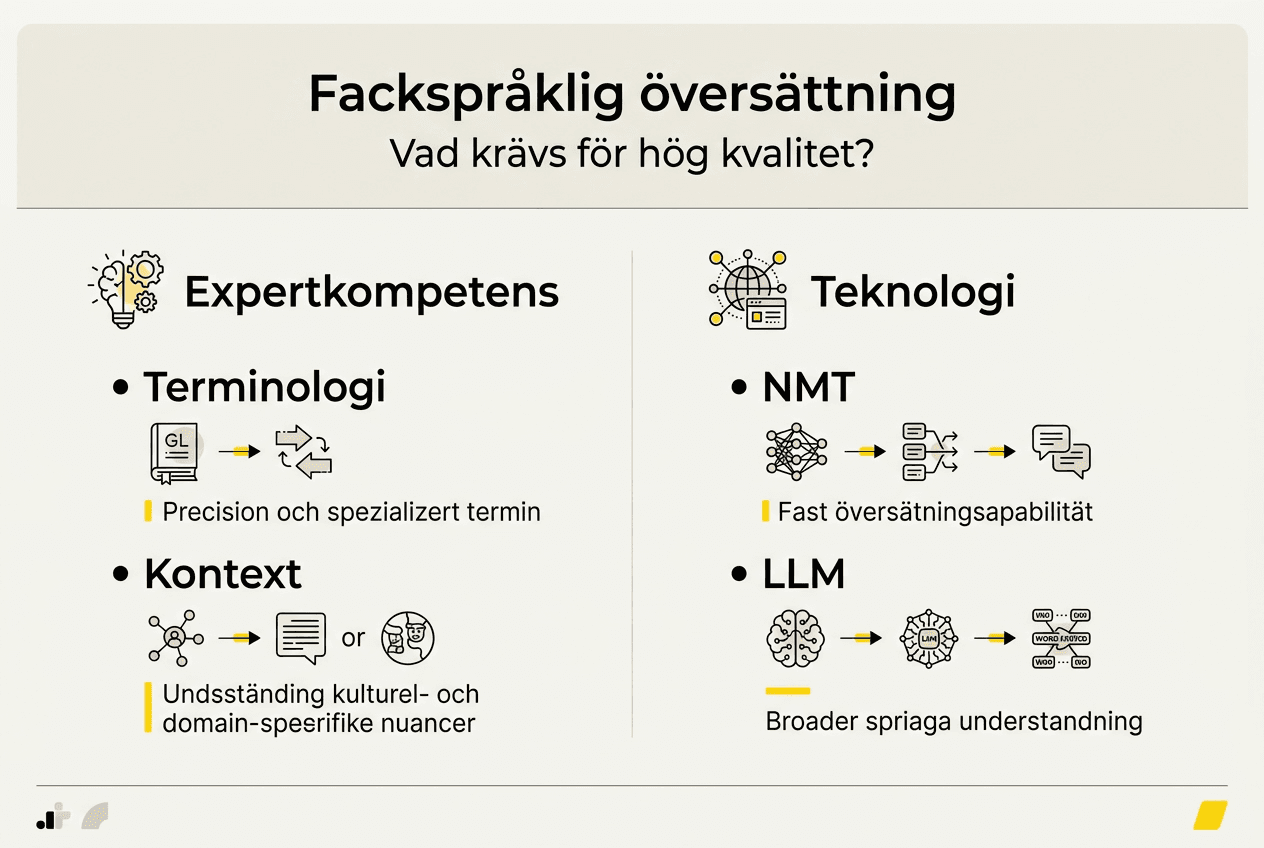 Infografik: Vad krävs för att översätta fackspråk på ett professionellt sätt?