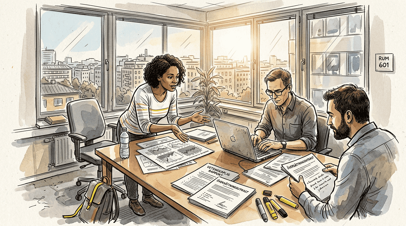 Ett team som granskar översatta dokument inom life science