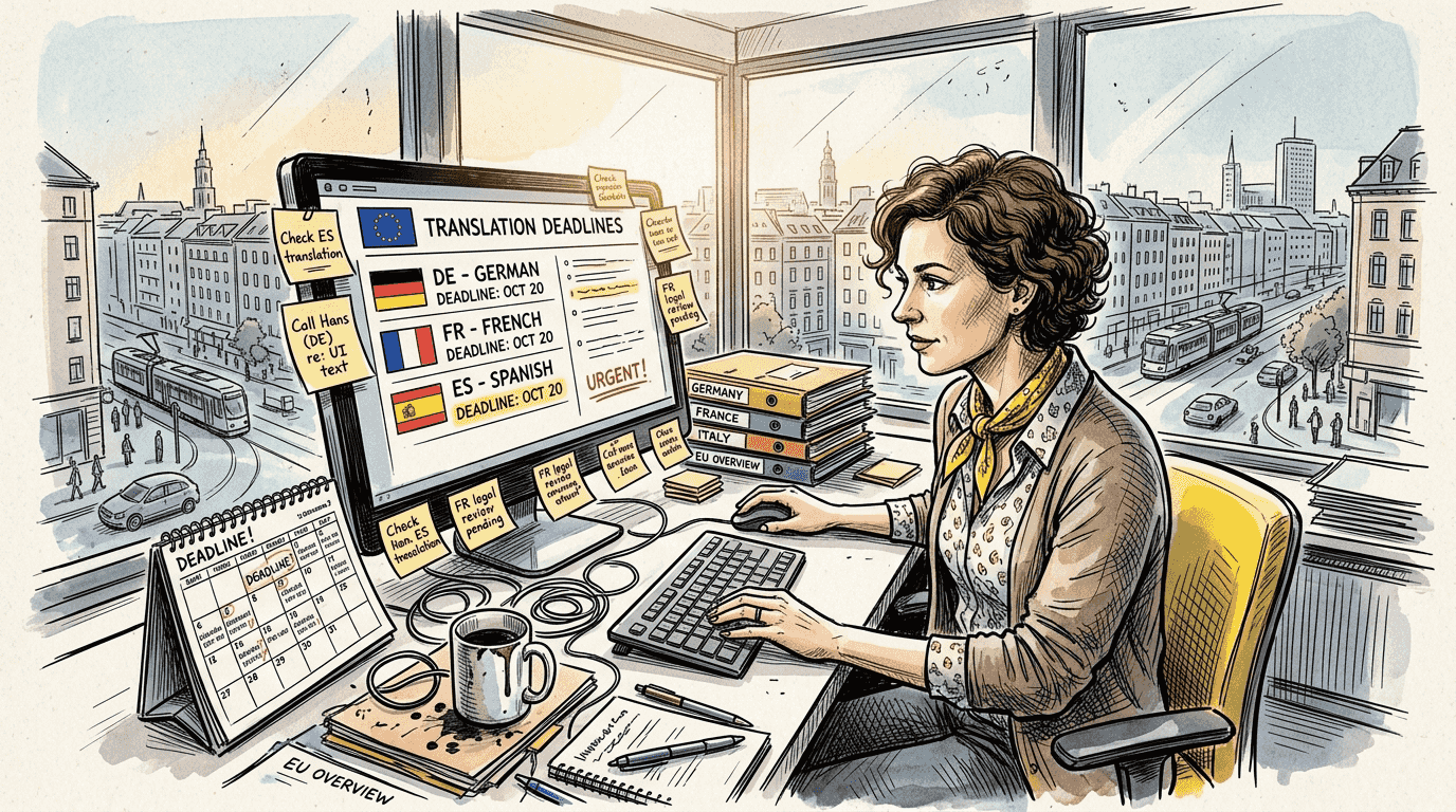 Coordinator monitoring simultaneous EU translation submissions