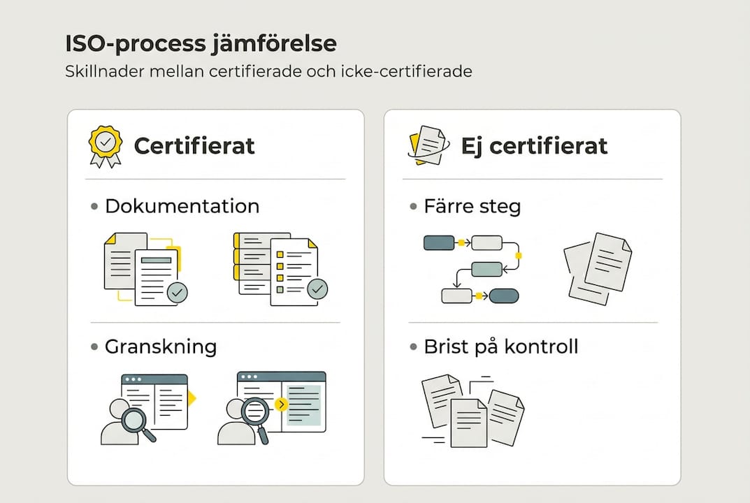 Infografik: Skillnaden mellan ISO-certifierade och icke certifierade företag