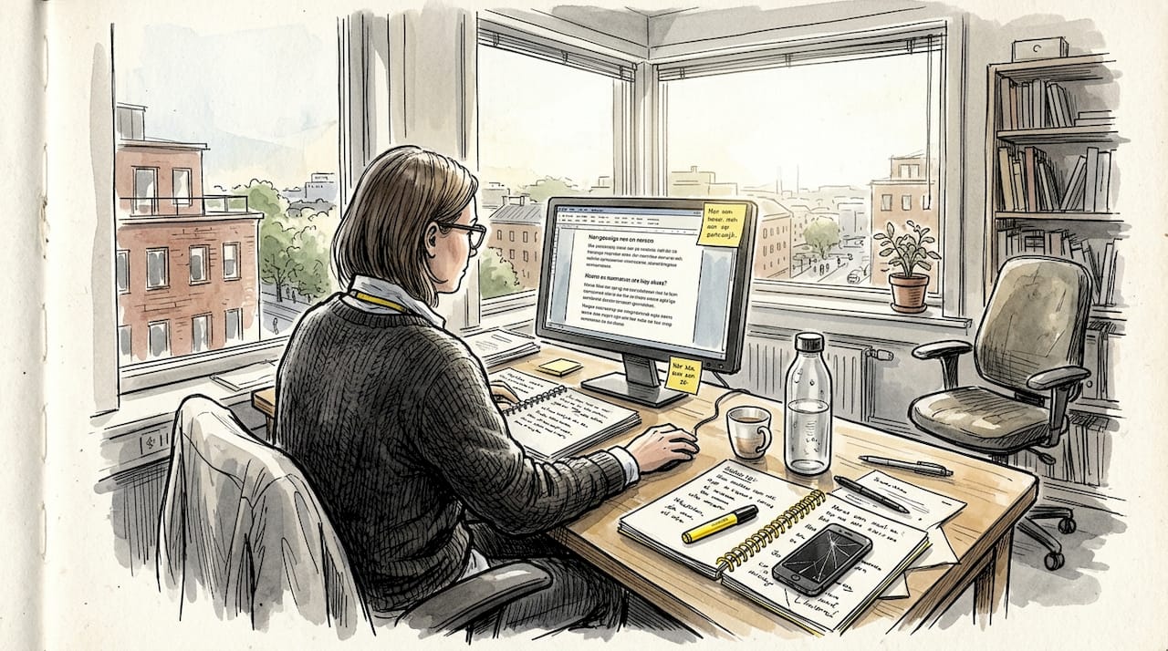 En oversetter går gjennom og vurderer teksten som er generert av maskin.