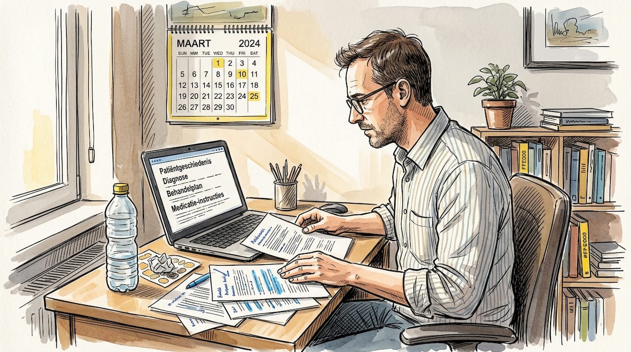 Vertaler checkt beveiligde werkwijze op laptop