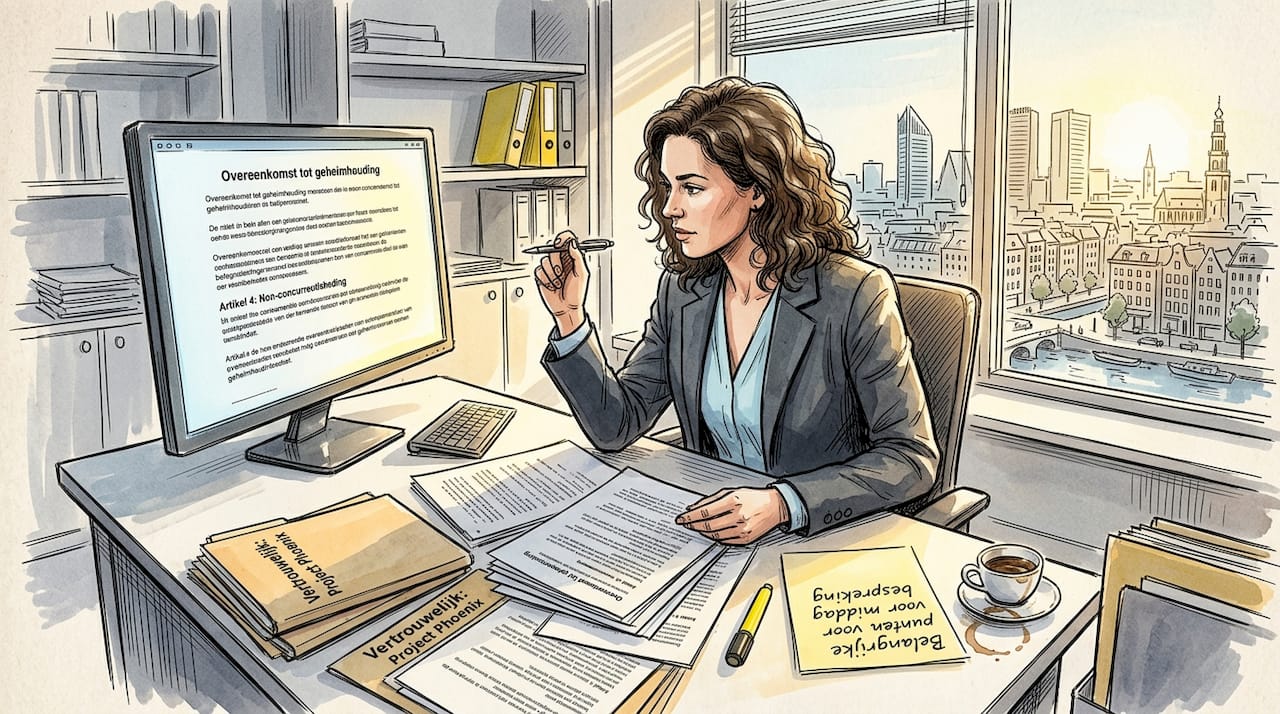 Een jurist houdt zich bezig met compliance-documenten die door een LLM zijn opgesteld.