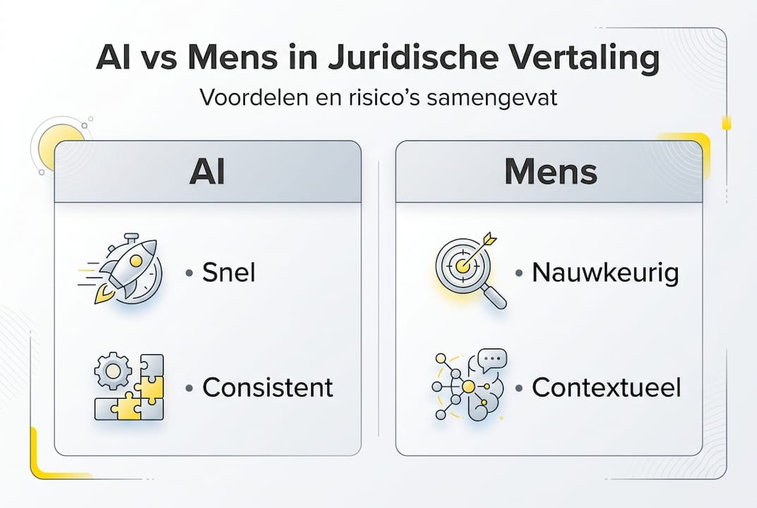 Infographic: AI of mens ā wie levert de beste juridische vertaling?