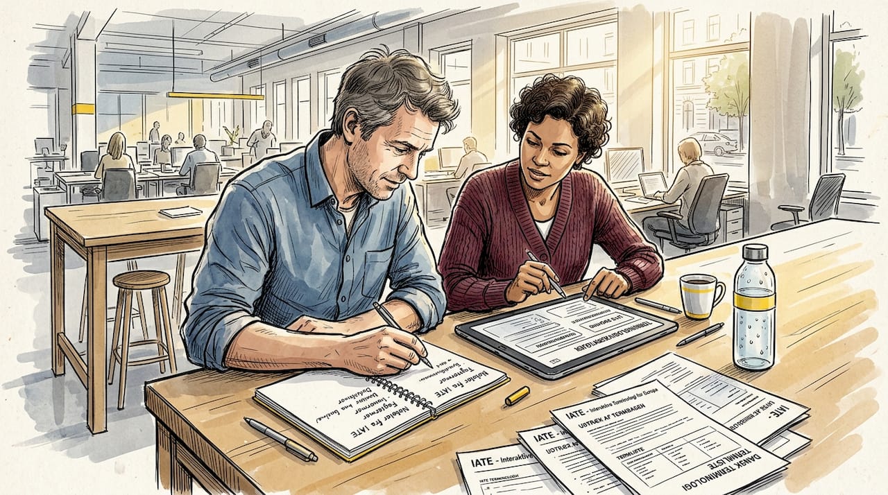 Kollegaer, der bruger termværktøjer i deres daglige arbejde