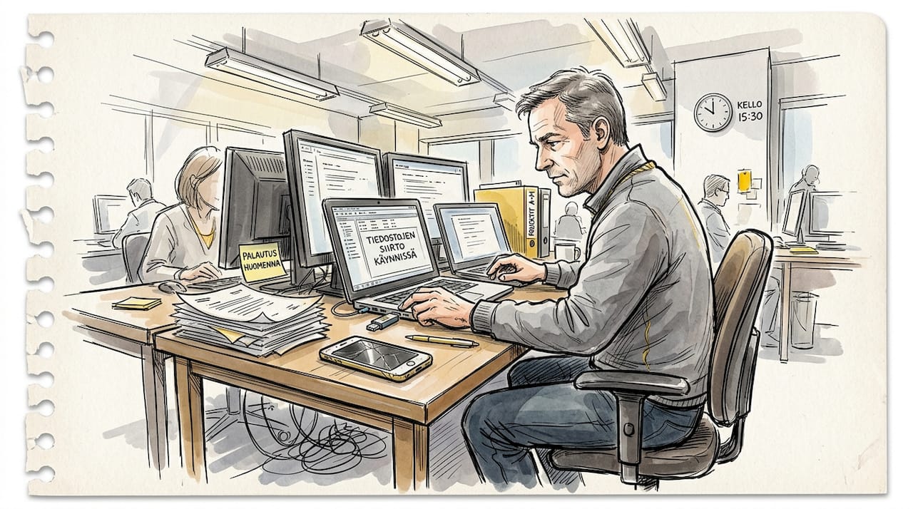 Kääntäjä hoitaa työnsä turvallisella tiedonsiirtoasemalla