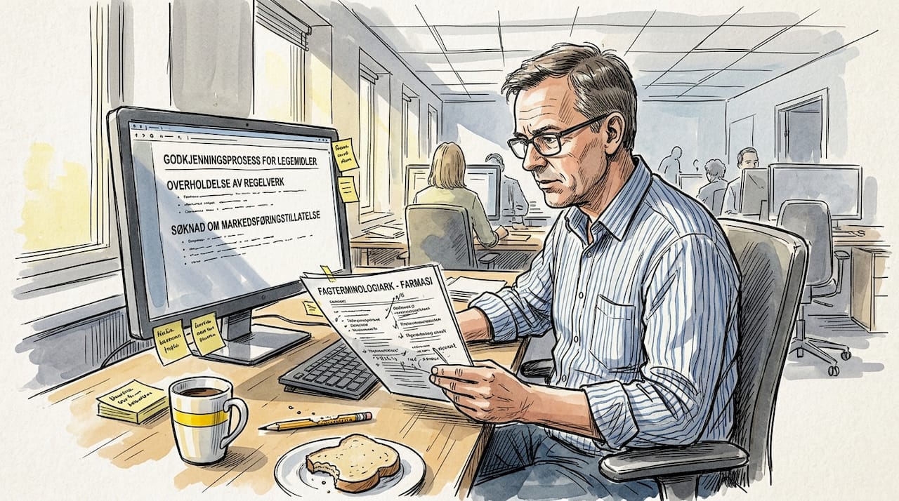 En oversetter vurderer å ta på seg et oppdrag innen farmasøytisk oversettelse.