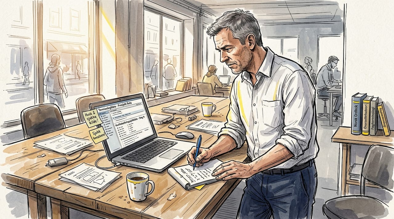 Språkspecialist som kvalitetssikrer innholdet