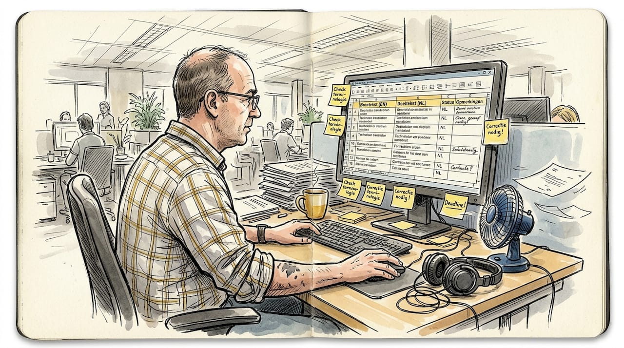 Vertaler controleert vertalingen die door AI zijn gemaakt