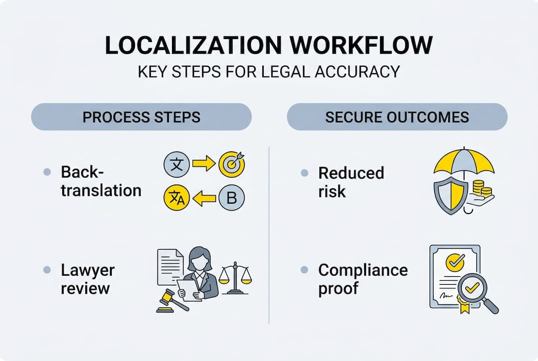 Infographic of localization workflow key steps