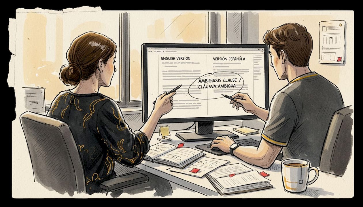 Contract specialists compare bilingual agreements