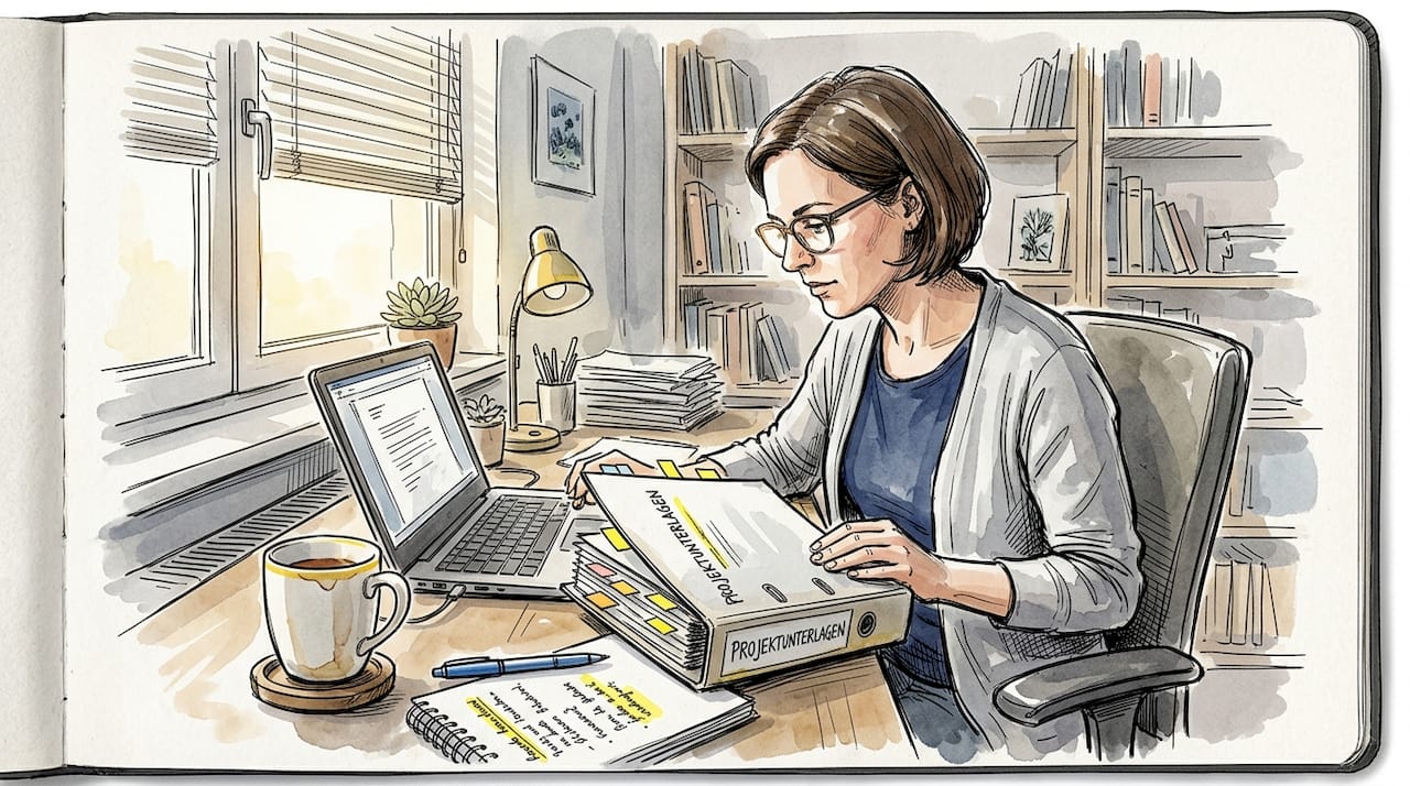 Ein Übersetzer arbeitet im Homeoffice und nutzt dabei ein KI-Modell als Unterstützung.