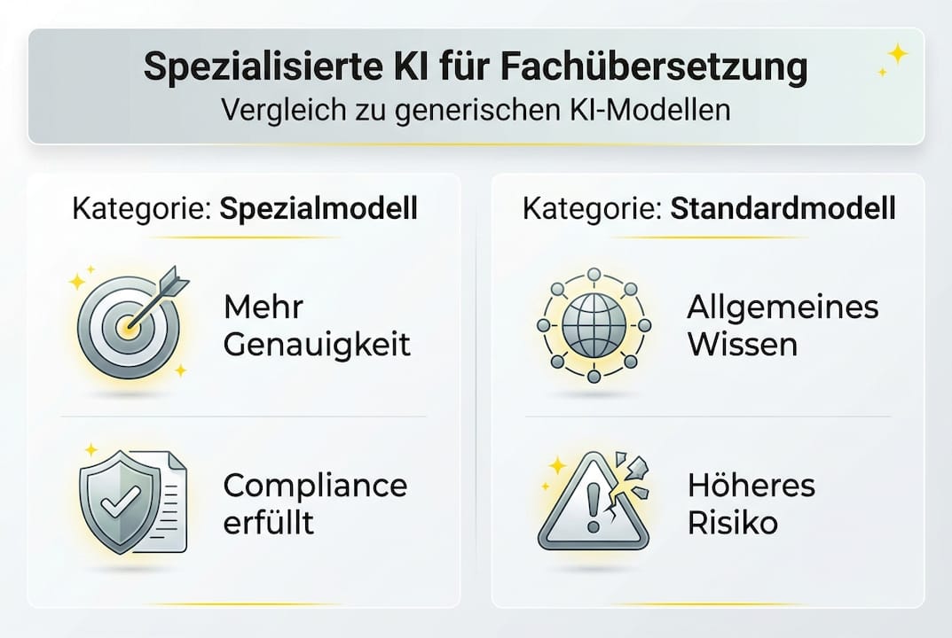 Die Infografik veranschaulicht die Stärken spezialisierter KI-Modelle auf einen Blick.