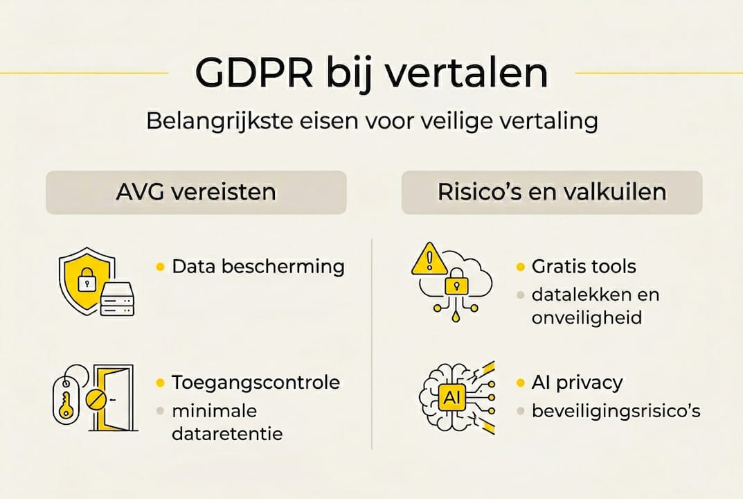 Infographic: waar moet je op letten bij vertalen volgens de AVG ā eisen en valkuilen op een rij