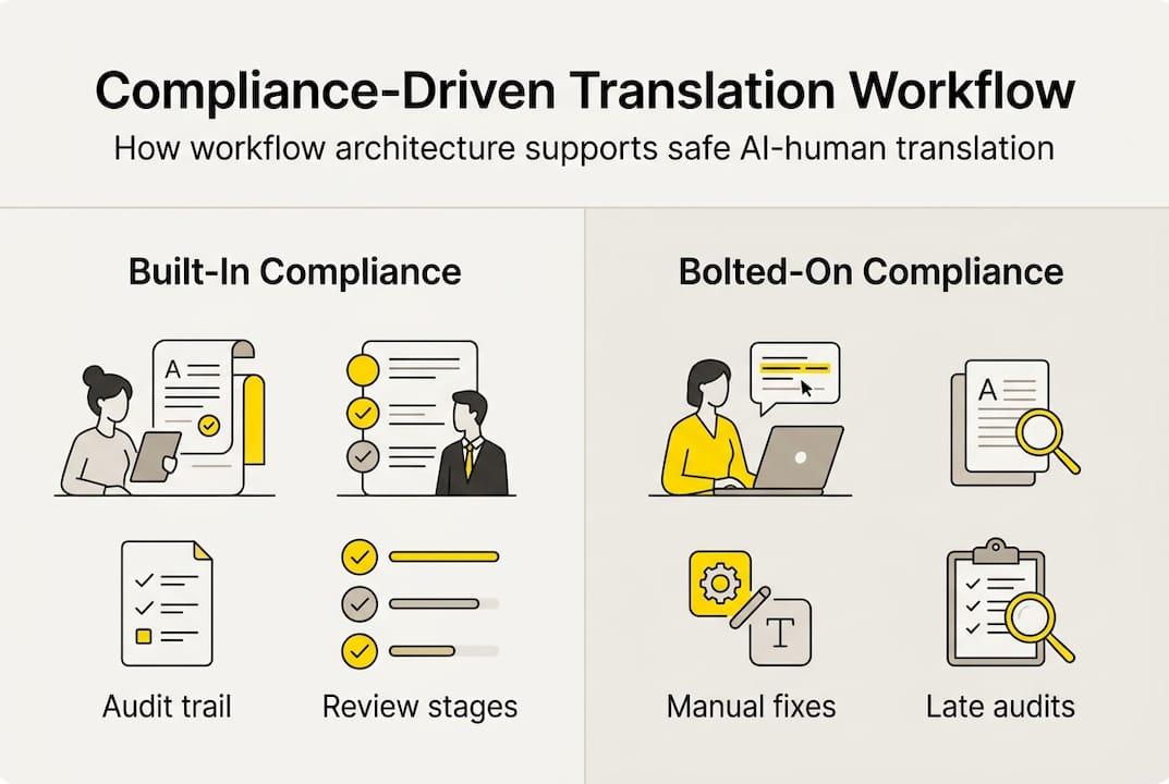 Infographic showing workflow architecture comparison