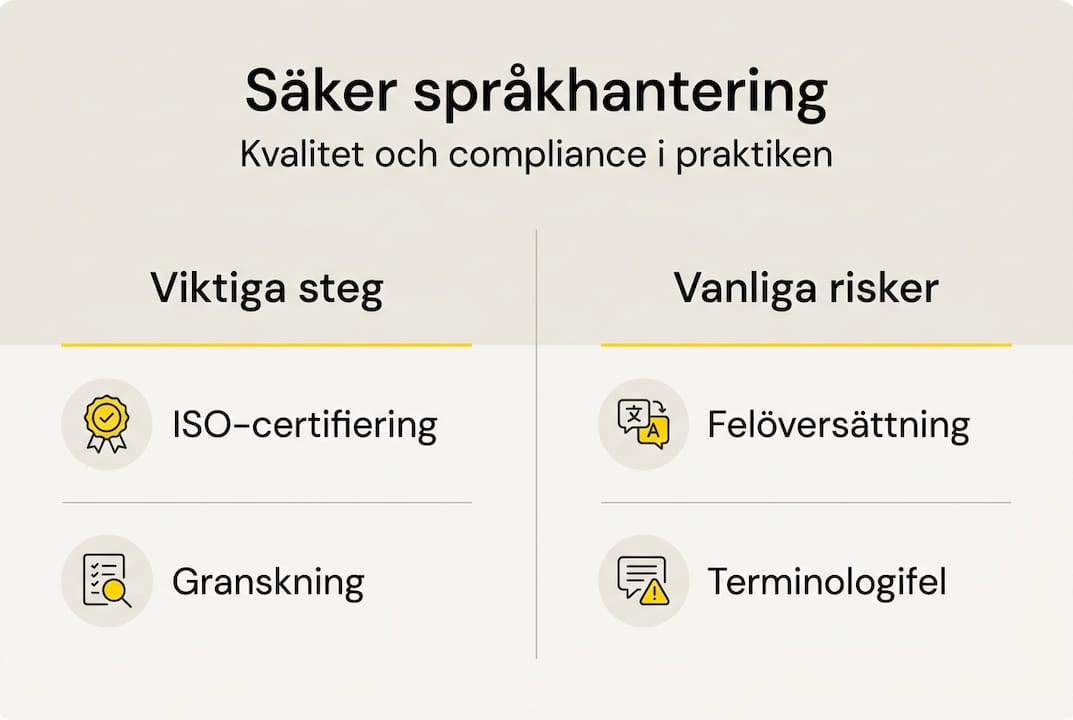 En infographic som visar processen och fallgropar vid språkhantering