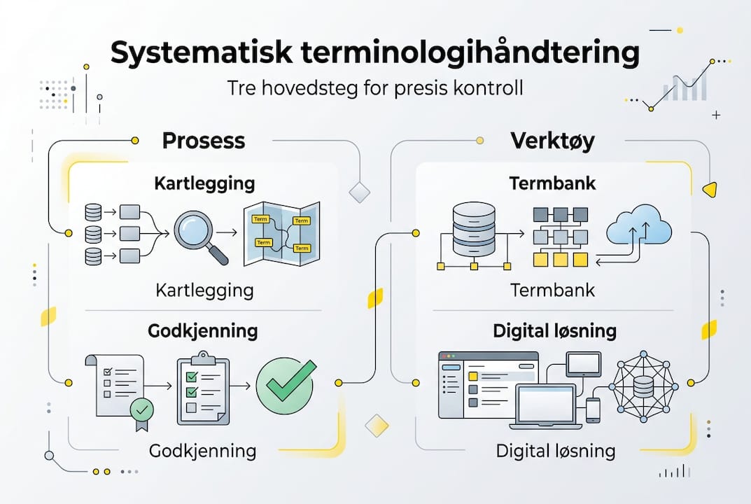Oversiktsgrafikk som viser de viktigste trinnene og hvilke verktøy du trenger