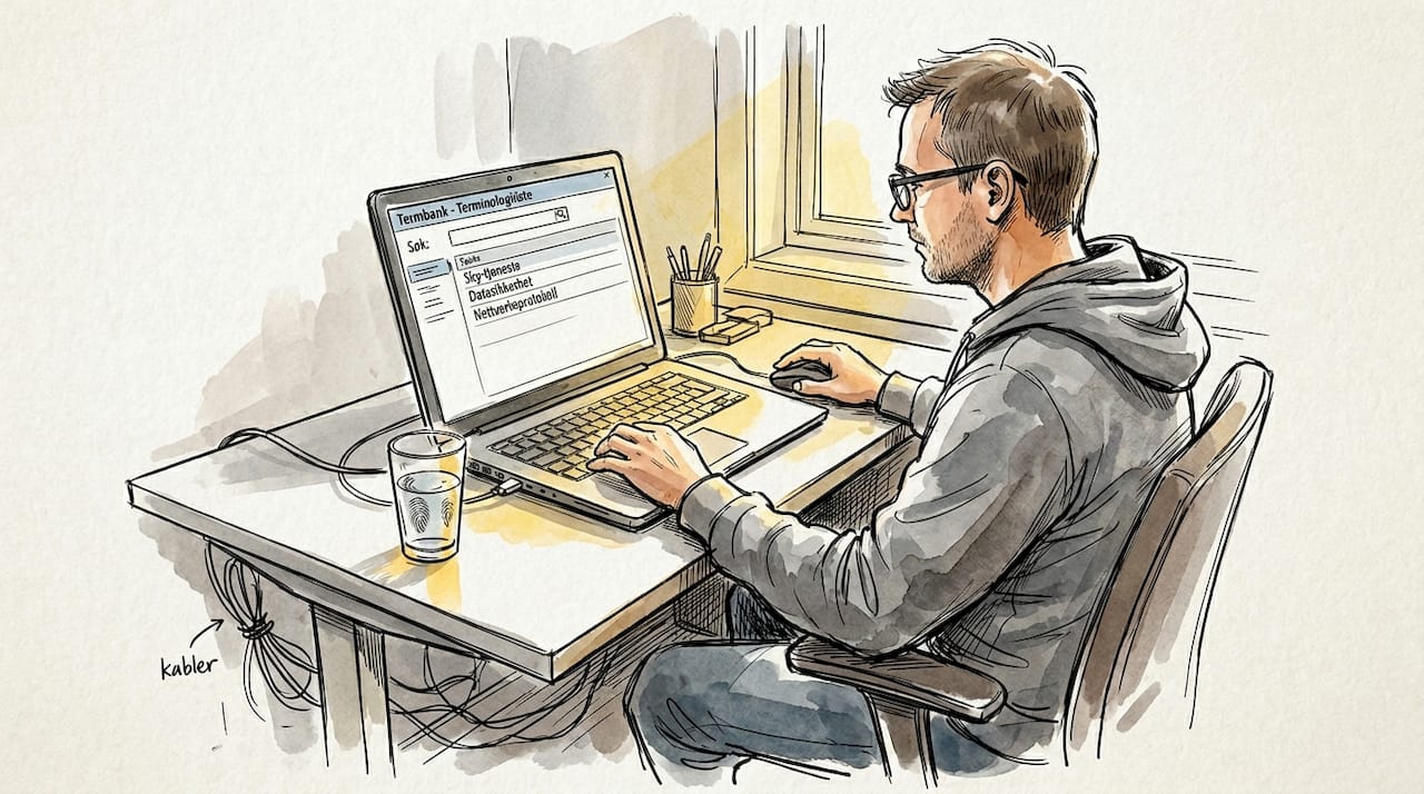 IT-ansvarlig benytter digital termbank i sitt daglige arbeid