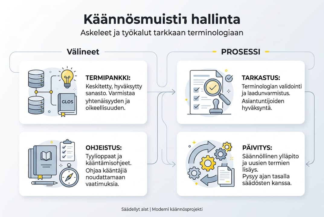 Infografiikka: Näin hallitset käännösprosessia alusta loppuun