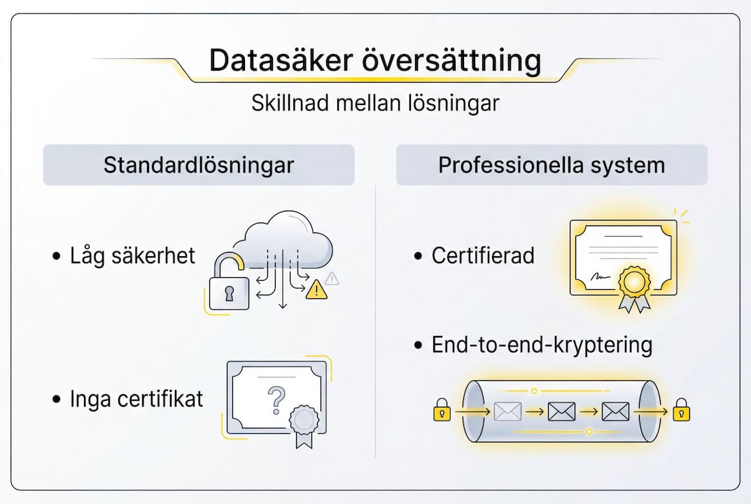 Infografik som visar skillnader mellan olika datasäkra lösningar