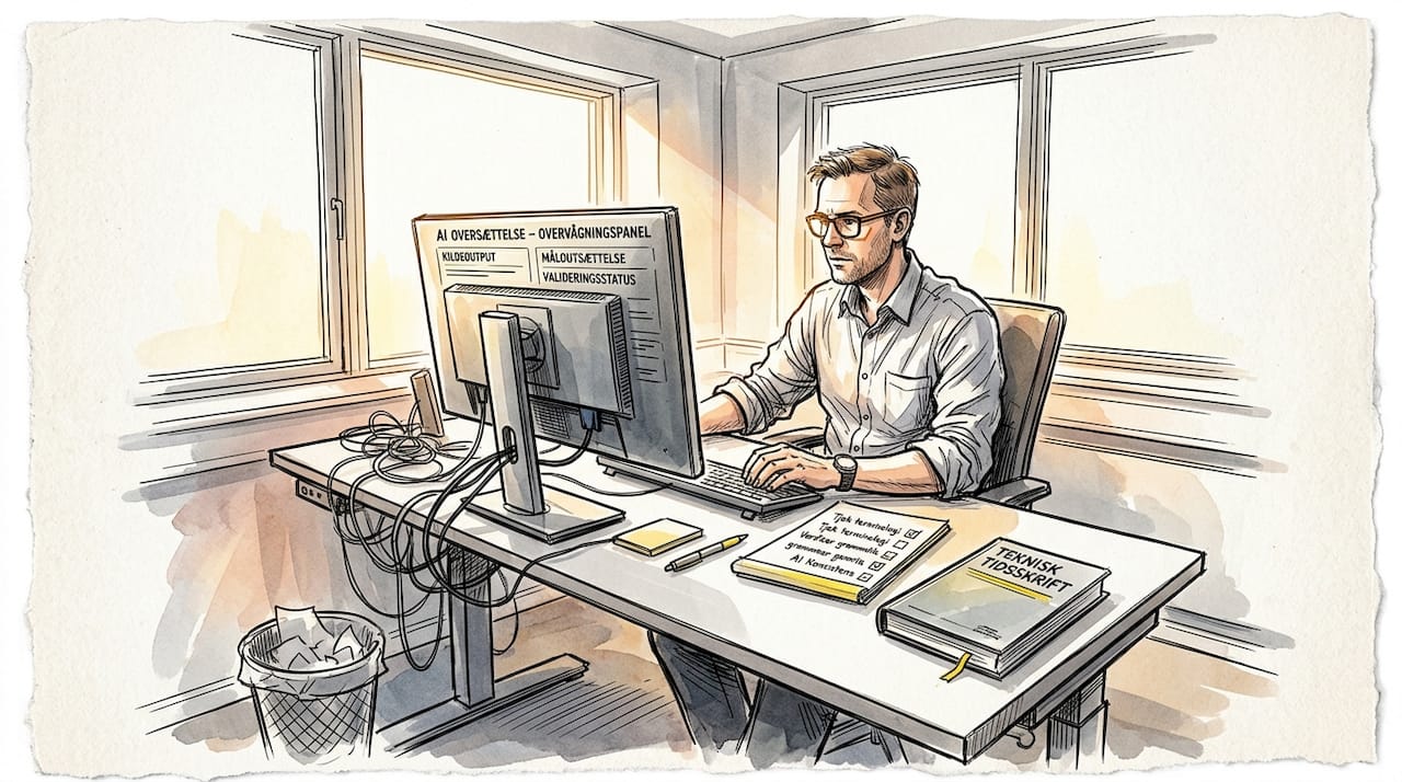 En fagekspert gennemgår løbende AI’s oversættelser for at sikre kvaliteten.