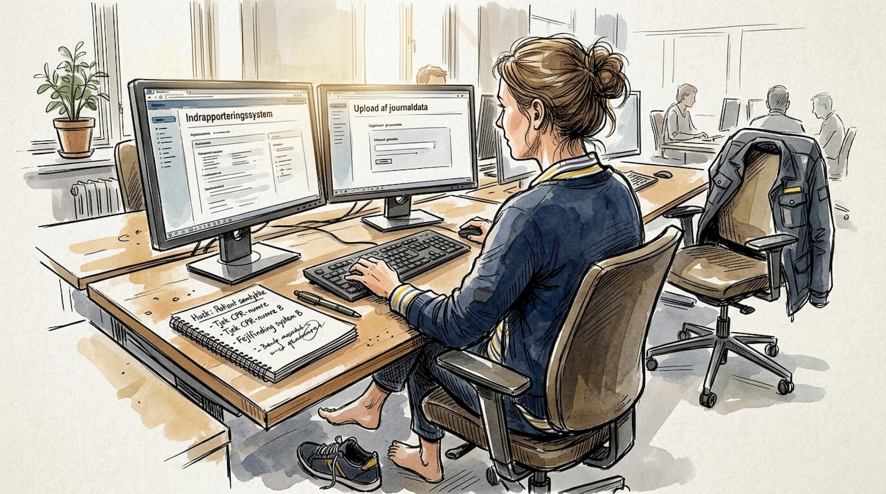 It-specialisten indtaster data i systemet